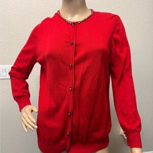 Jones New York Red Women's Cardigan